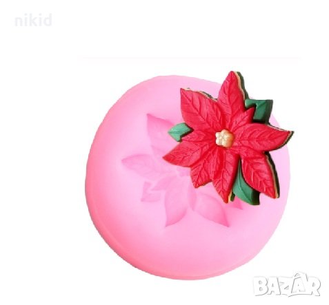 Мини Коледна Звезда силиконов молд форма декорация и украса торта фондан бисквитки, снимка 1
