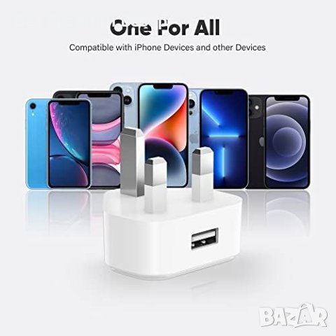 Нов комплект 4 броя USB Зарядно за iPhone/iPad 5V 1A, Леко и Компактно, снимка 7 - Друга електроника - 43362273