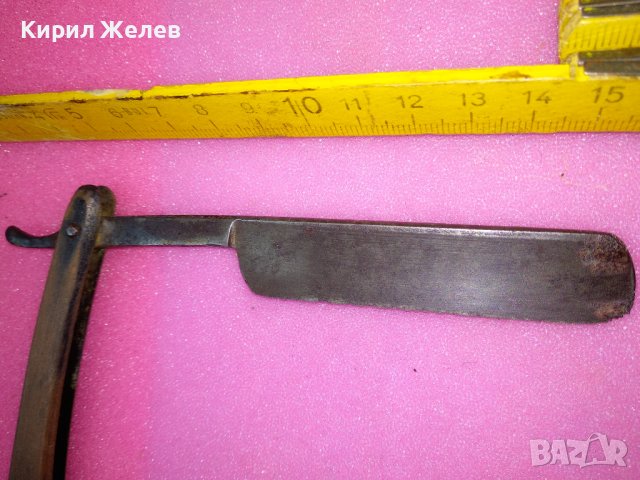 Старинен РЯДЪК с ЩЕМПЕЛ на ОСТРИЕТО - Бранор - КОЛЕКЦИОНЕРСКИ БРЪСНАЧ с ДЪРВЕНА ДРЪЖКА 12438, снимка 16 - Антикварни и старинни предмети - 44010324