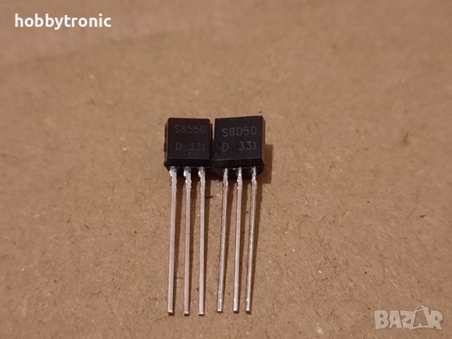S8050, S8550 - NPN, PNP 25V 0.5A TO92 маломощни транзистори 