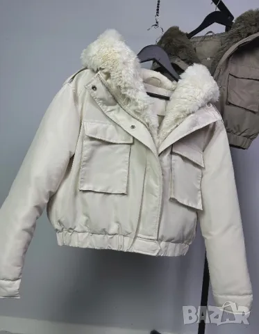 Уникално късо зимно яке с пух три цвята , снимка 6 - Якета - 47977264