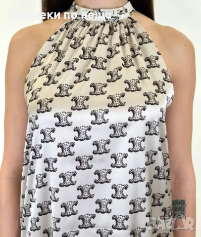 Celine Дамска Луксозна Сатенена Рокля Селин - 2 Цвята Код A553, снимка 3 - Рокли - 50153960