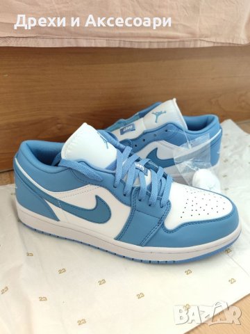 Nike Air Jordan 1 Low Blue unc university blue white обувки Маратонки Кецове номер 43 размер, снимка 3 - Маратонки - 37561071
