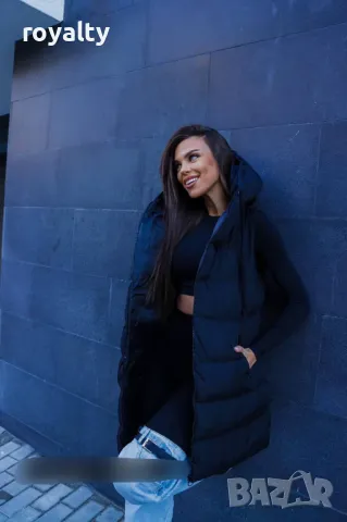 Дълъг дамски елек със силиконова вата Различни цветове 