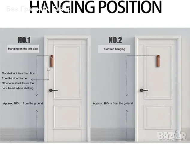 Нов Винтидж дървен звънец за врата 432Hz – за дом, офис, градина ретро стил , снимка 6 - Други стоки за дома - 49734891