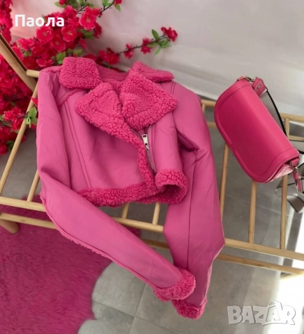 Дамско кожено яке с каракул 