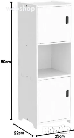 Стилен и практичен водоустойчив шкаф подходящ за мокро помещение 80x22x25, снимка 6 - Шкафове - 49112792