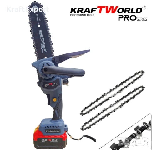 Акумулаторна Резачка KraftWorld 8″ с Автоматично Омасляване и Безчетков Мотор, снимка 2 - Други инструменти - 50482629