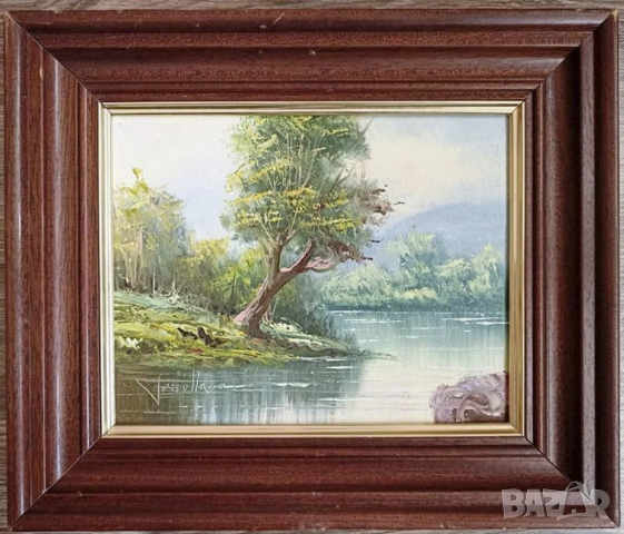 ПРОДАВАМ СТАРА МАСЛЕНА КАРТИНА, ЖИВОПИСЕН ПЕИЗАЖ НА ПЛАТНО 