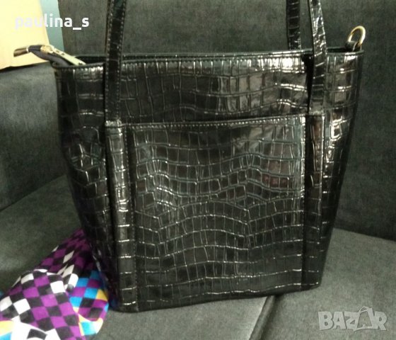 Луксозна лачена чанта в кроко принт , снимка 8 - Чанти - 36913067