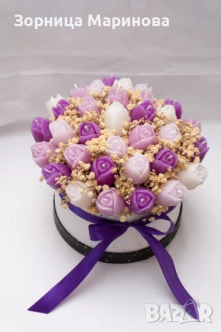 Ароматни букети от свещи, ръчна изработка , снимка 8 - Декорация за дома - 51321982