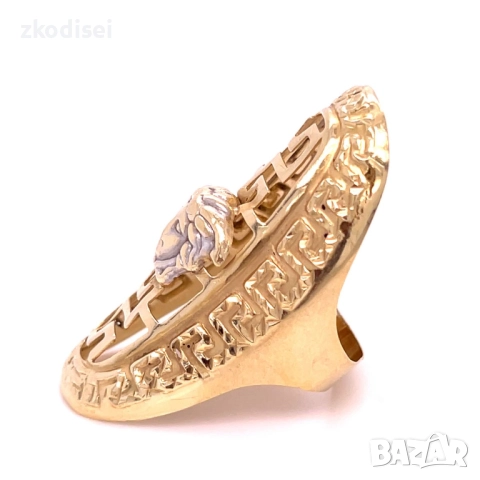 Златен дамски пръстен 3,45гр. размер:54 14кр. проба:585 модел:34315-1, снимка 2 - Пръстени - 51753602