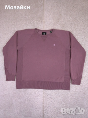 Дамски суитшърт с кръгло деколте G-Star RAW, пепел от рози, свободна кройка - размер M