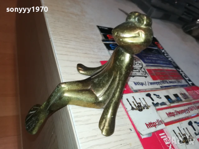 ЖАБА-11СМ-МЕД/МЕСИНГ 1506250902, снимка 6 - Антикварни и старинни предмети - 50669953