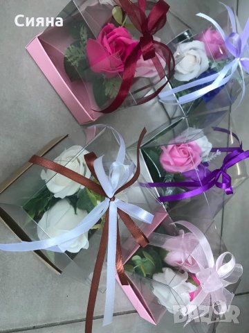Кутия със сапунени рози-8- ми март, снимка 4 - Подаръци за жени - 35544592