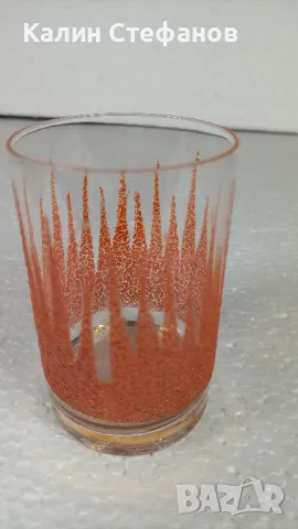 Стари, ретро, чаши за алкохол, цветна посипка, златен кант, твъд  алкохол, снимка 4 - Антикварни и старинни предмети - 50249734