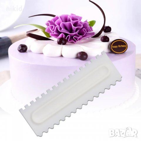 4 вида Текстурна шпатула за релеф линии зебра вълни уред пластмасов двустранен Голям скрапер, снимка 3 - Аксесоари за кухня - 33677090