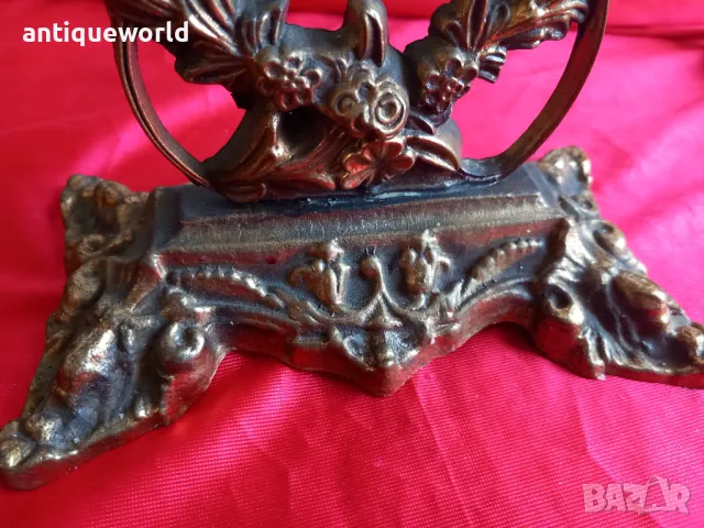 Стар Настолен Бронзов Бароков Часовник, снимка 4 - Антикварни и старинни предмети - 48422623