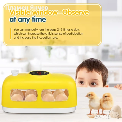 Автоматичен инкубатор за 8 яйца, снимка 2 - За птици - 53235825