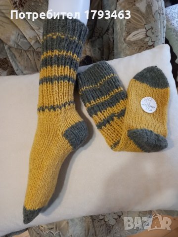 Ръчно плетени дамски чорапи от вълна размер 39