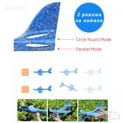 1080 Светещ самолет от стиропор въздушен самолет за хвърляне планер, снимка 8 - Влакчета, самолети, хеликоптери - 26218264