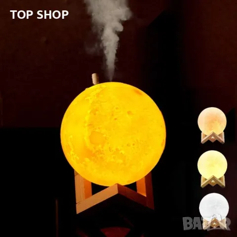 Овлажтнител -Атрактивна  лампа в реалистична 3Д форма на луната, снимка 12 - Лампи за стена - 48780267