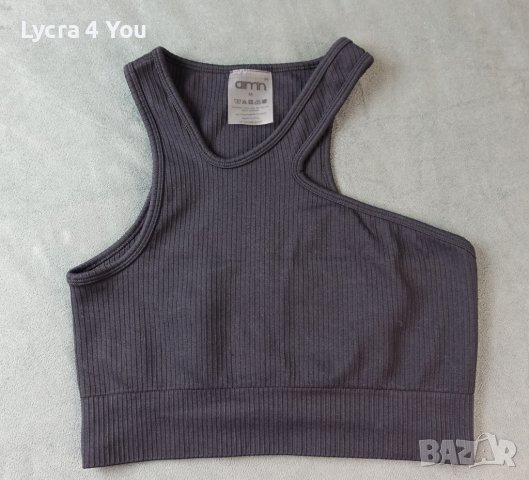 Aim'n S/M черен спортен асиметричен топ/бюстие, снимка 7 - Корсети, бюстиета, топове - 43892827