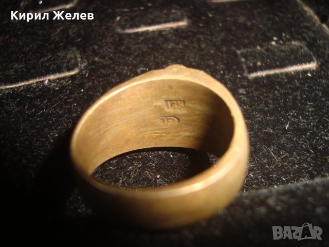 СТАР БРОНЗОВ ПРЪСТЕН с ПЕЧАТ 18К 750 ОРНАМЕНТИРАН РЯДКА МАЙСТОРСКА ИЗРАБОТКА 22967, снимка 9 - Антикварни и старинни предмети - 33434923