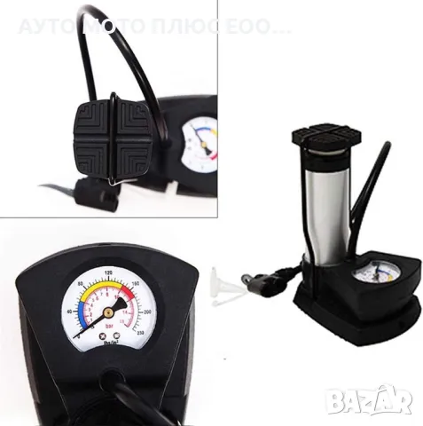 Мини крачна помпа за велосипед с манометър., снимка 4 - Аксесоари за велосипеди - 47583092