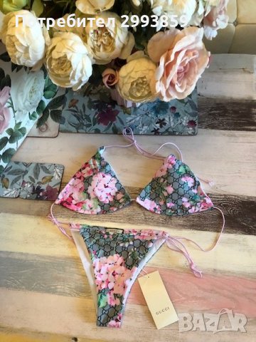 Бански бикини Гучи*м/Л*Gucci Blooms Supreme Floral Bikini , снимка 2 - Бански костюми - 38056494