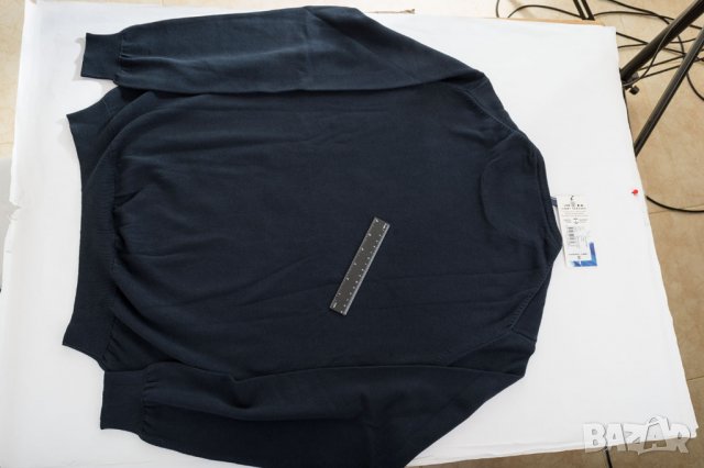 Памучен мъжки пуловер в тъмносиньо марка Jimmy Sanders - XL, снимка 5 - Блузи с дълъг ръкав и пуловери - 27248910