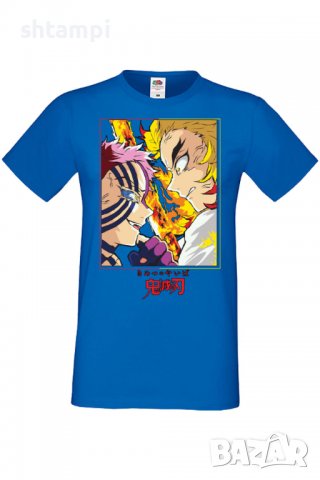 Мъжка тениска Demon Slayer Rengoku VS Akaza,Анимация,игра,Празник,Повод,, снимка 5 - Тениски - 38075749