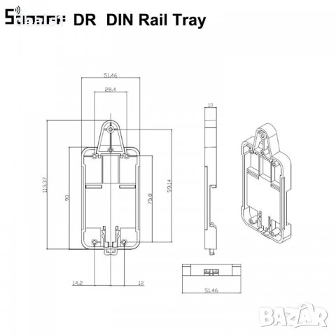 SONOFF DR DIN TRAY Релсов модул за монтаж, снимка 12 - Друга електроника - 37379054