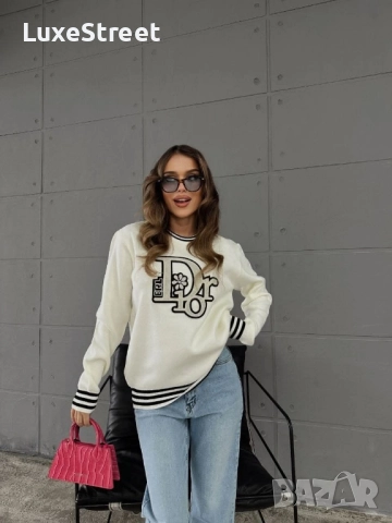 Дамски Пуловери - лого Бродирано 🤍Dior