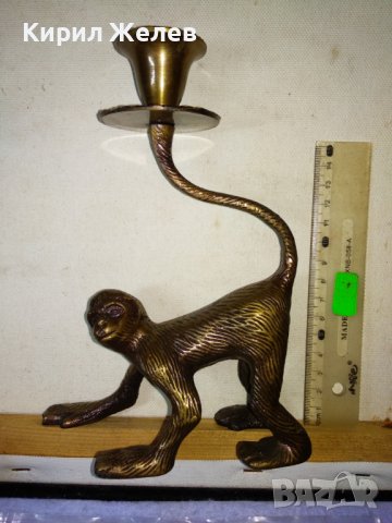 ГОЛЯМ ЕФЕКТЕН ФИГУРАЛЕН МЕТАЛЕН СВЕЩНИК - МАЙМУНКА МНОГО СИМПАТИЧЕН За АРТ ИНТЕРИОР КОЛЕКЦИЯ 42706, снимка 9 - Декорация за дома - 43875900