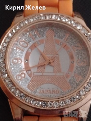 ФЕШЪН МОДЕЛ ДАМСКИ ЧАСОВНИК JAPANO с КРИСТАЛИ СВАРОВСКИ СИЛИКОНОВА КАИШКА 33359 , снимка 3 - Дамски - 38690122