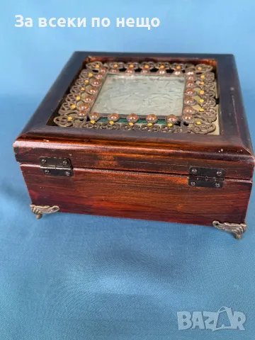 Стара дървена кутия за бижута, снимка 7 - Антикварни и старинни предмети - 49745368