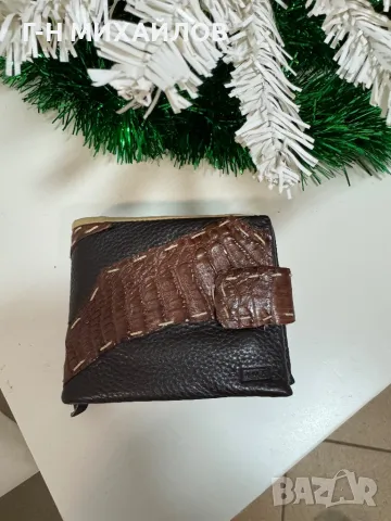 Мъжки портфейл от кожа на крокодил, снимка 9 - Портфейли, портмонета - 48564402