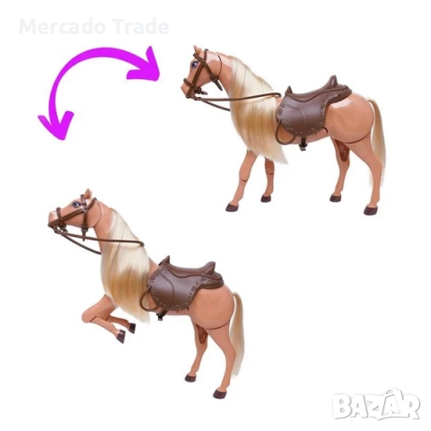 Кукла Бети с механичен кон и аксесоари, Кафяв, снимка 3 - Кукли - 52656622