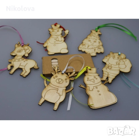 Сет от коледни фигурки за оцветяване + цветни моливи, снимка 4 - Декорация за дома - 52277577