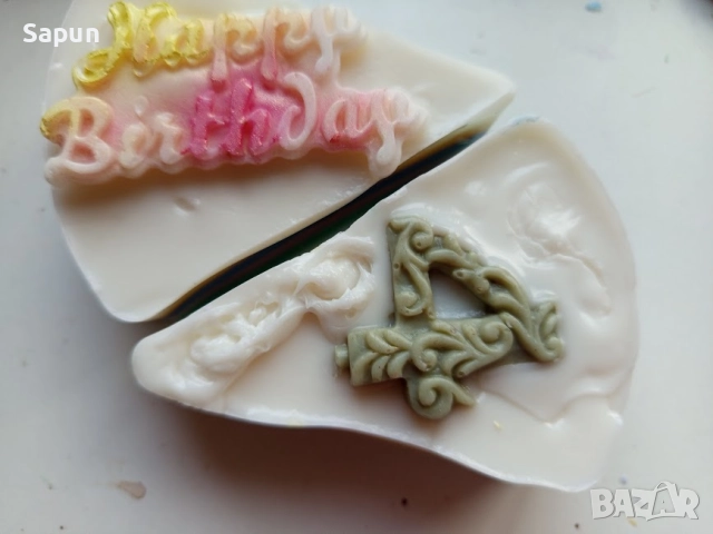 Сапунени парчета торта с ягода за детски рожден ден , снимка 2 - Декорация - 52566282