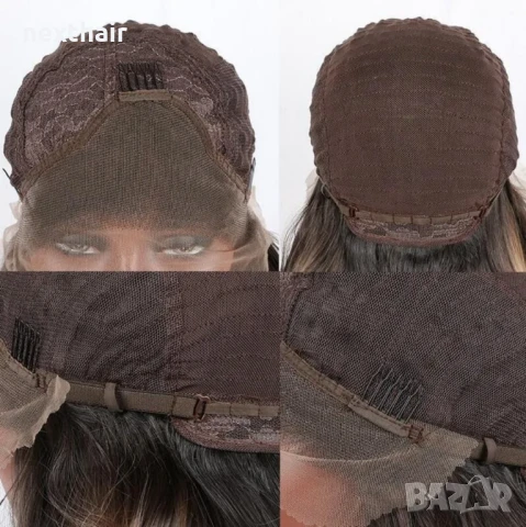 Платинено руса къдрава перука с дантела, снимка 5 - Аксесоари за коса - 50614407