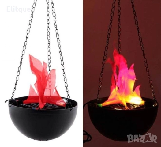 Декоративна окачена електрическа камина с реалистичен LED пламък