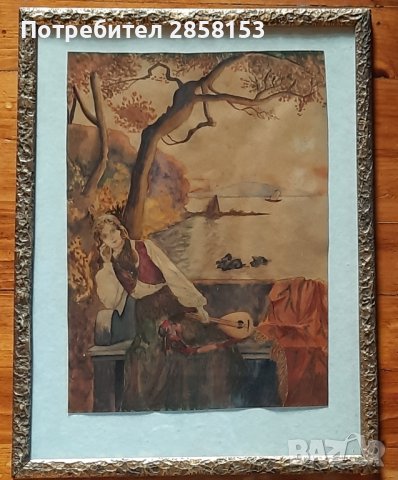 Картина акварел на художника Борис Георгиев, снимка 6 - Антикварни и старинни предмети - 42949280