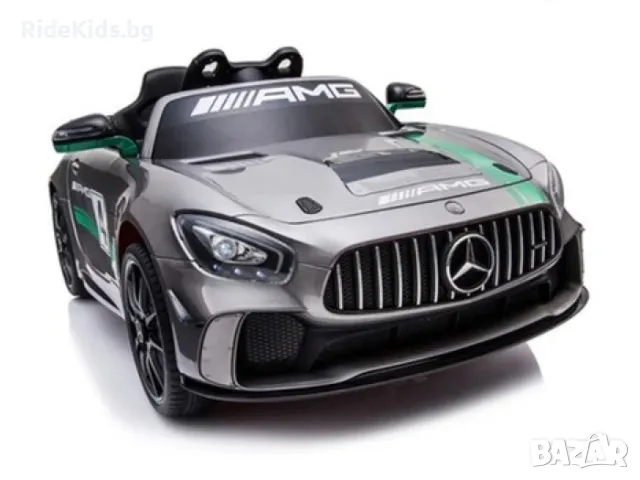 Mercedes-Benz GT4 AMG 12V - Детска акумулаторна кола, Сива, EVA гуми, снимка 4 - Детски велосипеди, триколки и коли - 49731622