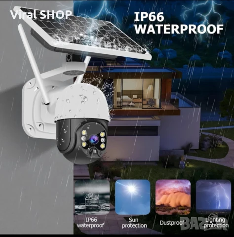 Соларна 10MP 4G безжична PTZ камера с детектор за движение и двупосочно аудио – Модел, снимка 2 - IP камери - 51036551