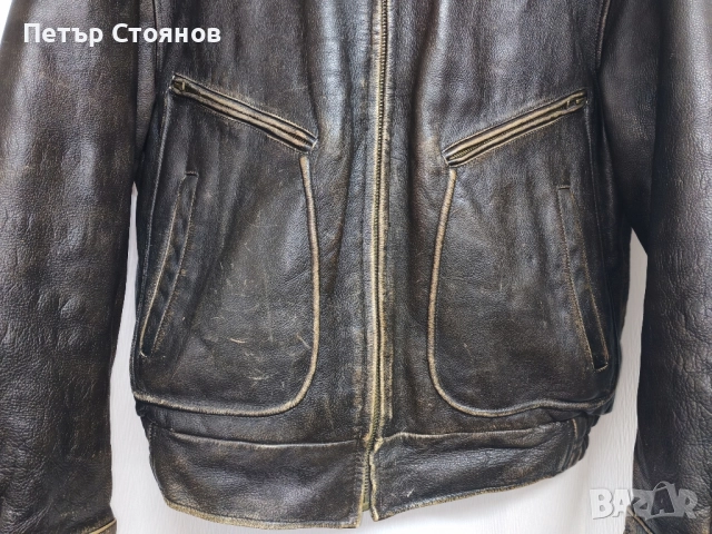 Мъжко Vintage кожено яке от естествена кожа WRANGLER р-р XL, снимка 5 - Якета - 52464296