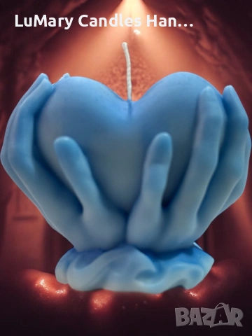 Свещ “Сърце в ръце”, снимка 2 - Декорация за дома - 53223513