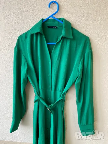 Зелена рокля - С/М, снимка 4 - Рокли - 50437578