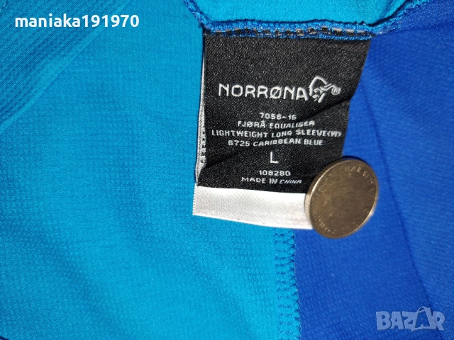 Norrona W Fjora Equalizer Lightweight Long Sleeve Caribbean Blue  (L) дамска спортна блуза , снимка 9 - Спортни екипи - 51858546